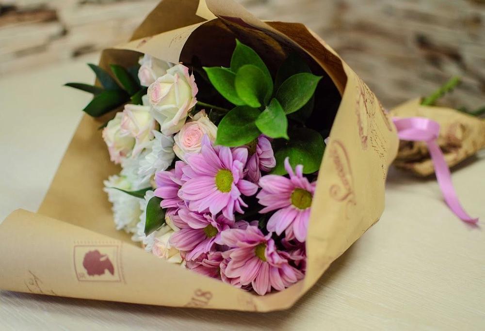 Букет цветов из: Розы и Хризантемы в Спасс