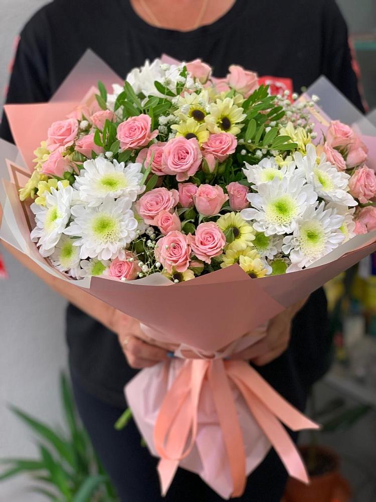 Букет цветов из: Розы и Хризантемы в Спасс