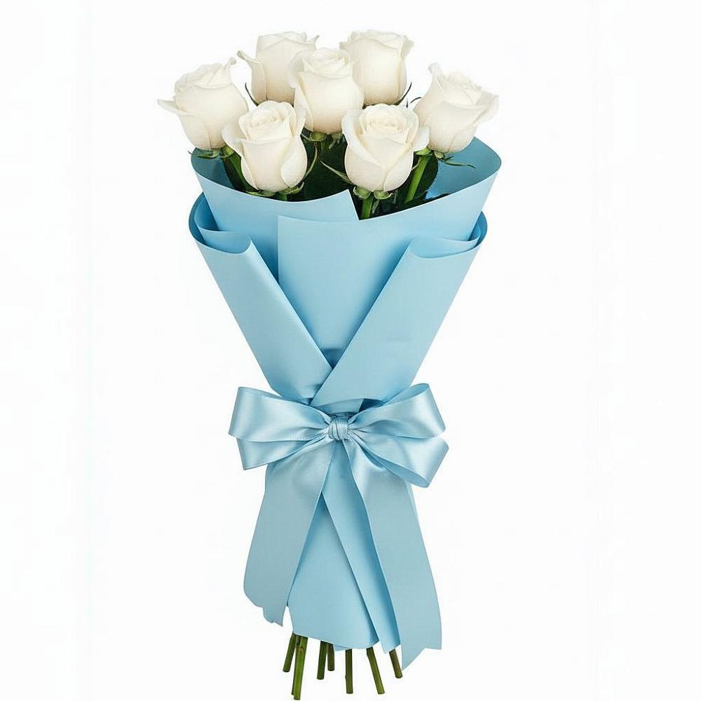Букет 7 белых роз Проуд в Спасс