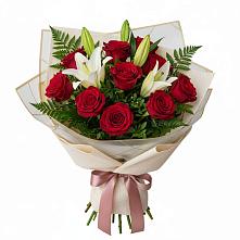 Букет цветов из:  Лилии и Розы в Спасс