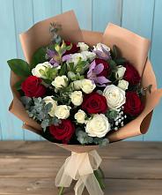 Букет цветов из:  Розы и Альстромерии в Спасс