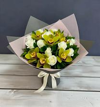 Букет цветов из:  Орхидеи и Розы в Спасс