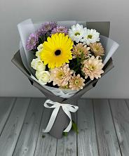 Букет цветов из:  Розы, Герберы и Хризантемы в Спасс