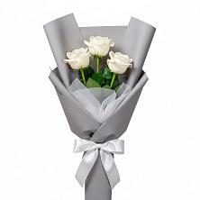 Букет 3 белые розы в Спасс