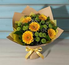 Букет цветов из:  Герберы и Хризантемы в Спасс