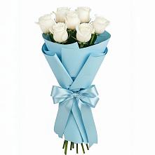 Букет 7 белых роз Проуд в Спасс