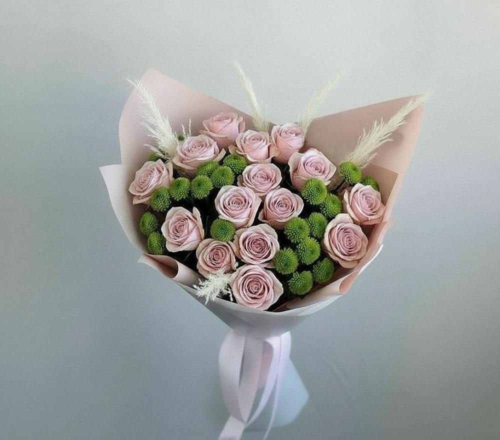 Букет цветов из: Розы и Хризантемы в Спасс