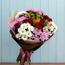 Букет цветов из:  Розы, Хризантемы и Альстромерии в Спасс