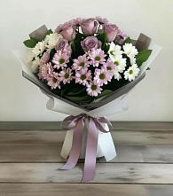 Букет цветов из:  Хризантемы и Розы в Спасс