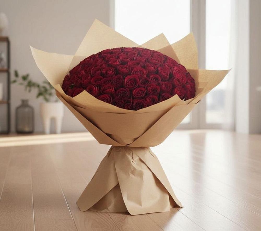 Букет 101 Красная роза в Спасс