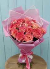 Букет 15 Розовых роз Равель в Спасс